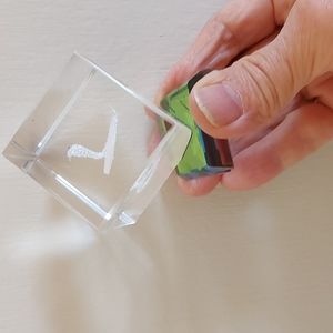 Paperweights, no brand,transparent, snake picture inside,1.5" square